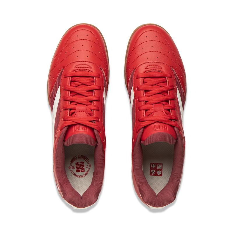 Li Ning Ping Pong Series Lightweight High Resilience Trendy Sports Casual Shoes Unisex Casual Shoes White Red AZGU151-1