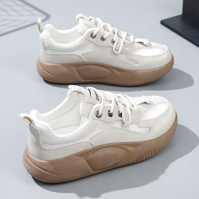 White Shoes Women's Summer Thin New Mesh Breathable Thick Bottom All-Matching Women's Shoes Soft Bottom Casual Sports Mesh Shoes
