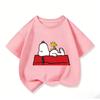 Boys' and Girls' Short-sleeve T-shirt, Cute Snoopy Cartoon Casual Summer Street Fashion Top