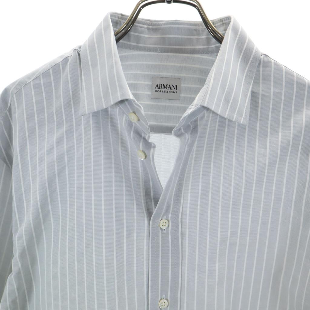 ARMANI COLLEZIONI Long sleeve Cotton shirt 41 Gray Men's Used