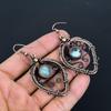 Larimar Earrings, Handmade Gemstone Earrings, 999 Copper Wire Wrapped Earrings Antique Jewelry, For Engagement Gift