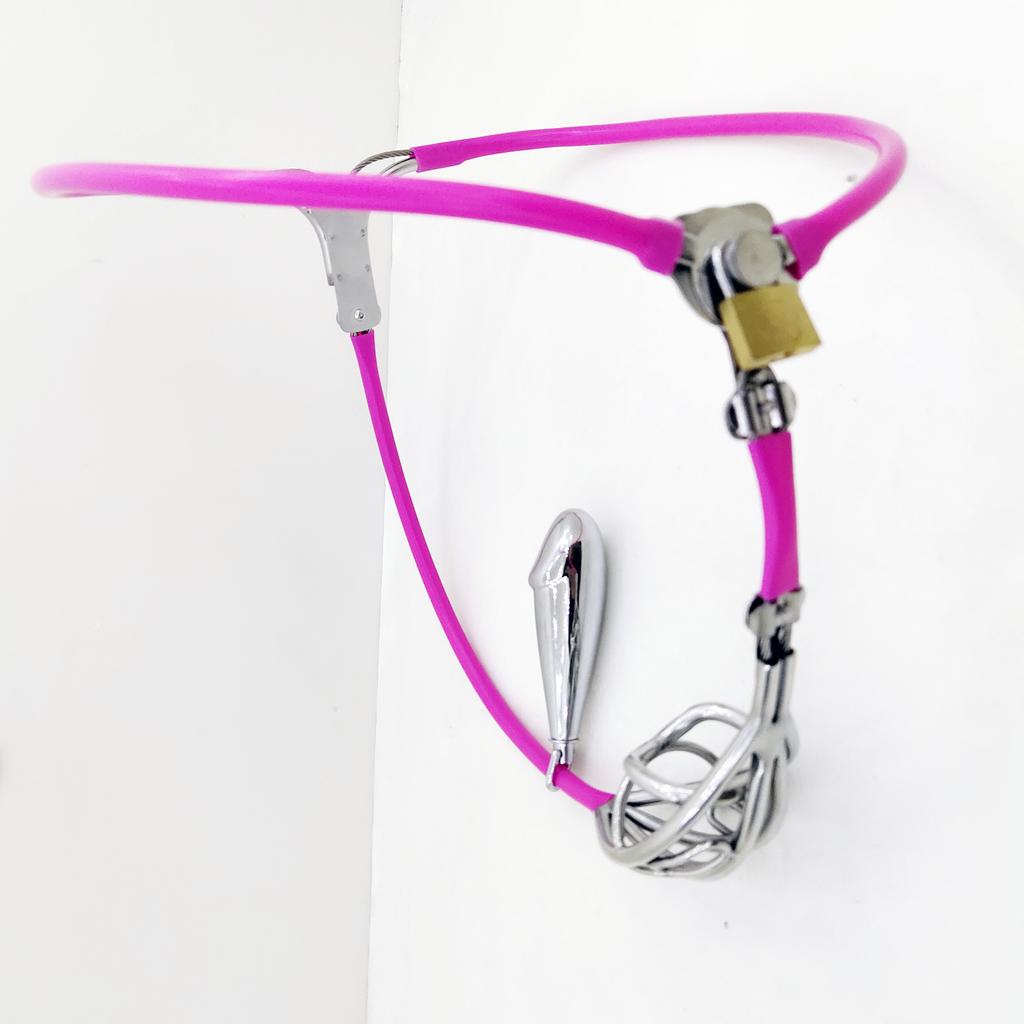 Manyjoy Männlicher unsichtbarer Keuschheitsgürtel aus Edelstahl, hohler Peniskäfig, Hülle, Anusloch, atmungsaktives Höschen, BDSM, Sexspielzeug für Männer