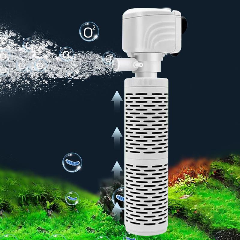 Pompă Filtru Acvariu 3 în 1 Silențioasă Acvariu Submersibil Aerator Oxigen Pompă Aer Acvariu Pompă Schimbător Apă Făcător de Valuri