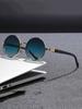 Individuality Anti-glare Sunglasses American Classic Metal Round Frame Sunglasses Punk Metal Wooden Leg Women's Sunglasses Men's Sunglasses