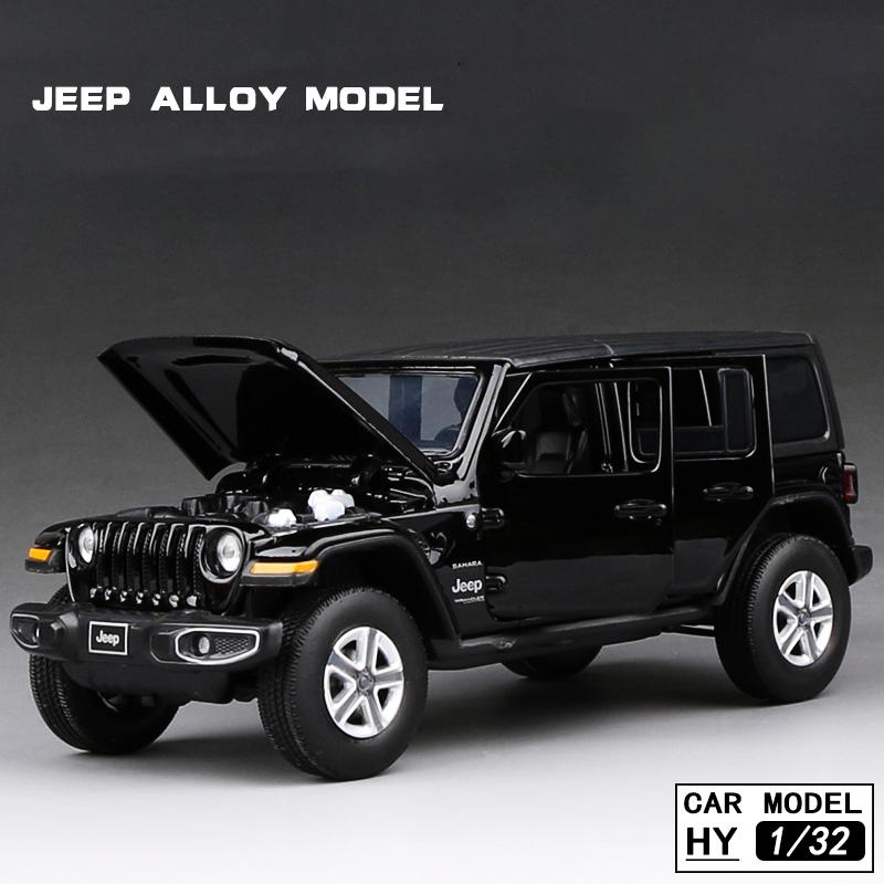 New 1:32 JEEPS Sahara Wrangler Simulation Toy Vehicles Model Sound and light Shock Absorbers Alloy Children Toys Collection Gift ALS1