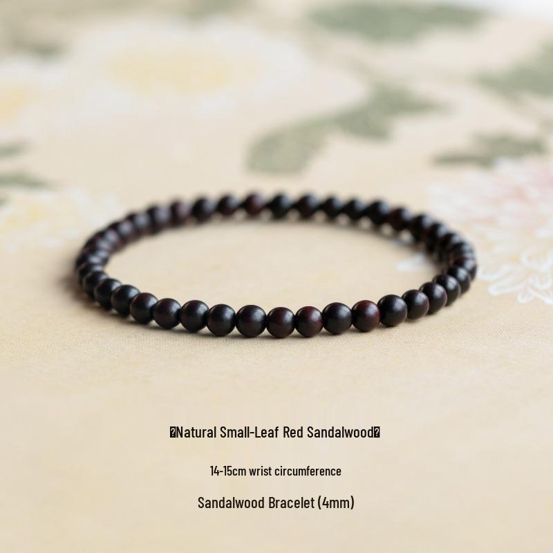 Women s 4mm Sandalwood Wenwan Bracelet - Stackable Single-Strand Prayer Beads