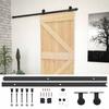 Sliding Door Natural and Black 80 X 210 Cm