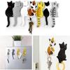 Cute Multi-Function Cat Magnetic Fridge Sticker Towel Rack 2 In 1 Hanger Hook Gray Cat/Black White Cat/Yellow Striped Cat