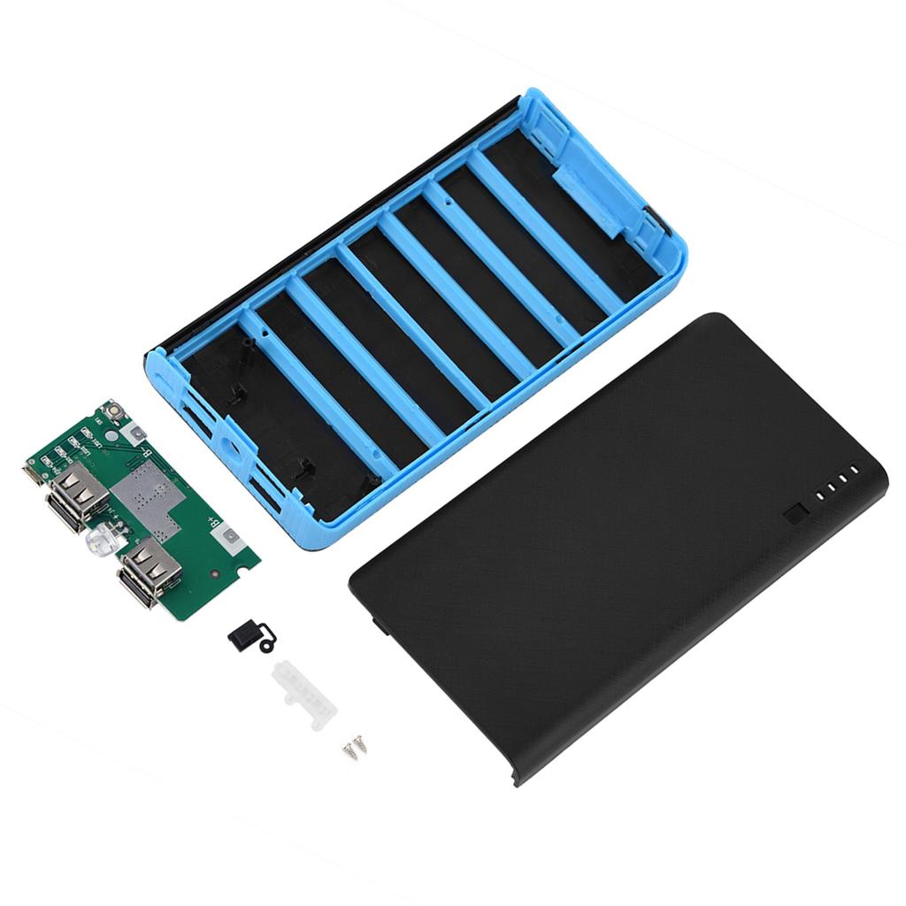 20000mAh Ultra Duża Pojemność 4 Wyjścia USB Szybkie Ładowanie Mobilny Power Bank Case DIY Kit Niebieski