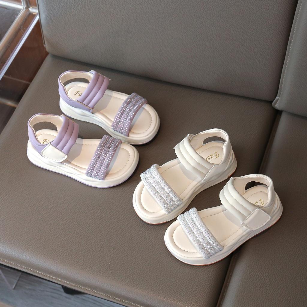 2025 summer new middle and older children soft sole fashion girls sandals sports beach shoes Internet celebrity princess children's shoes