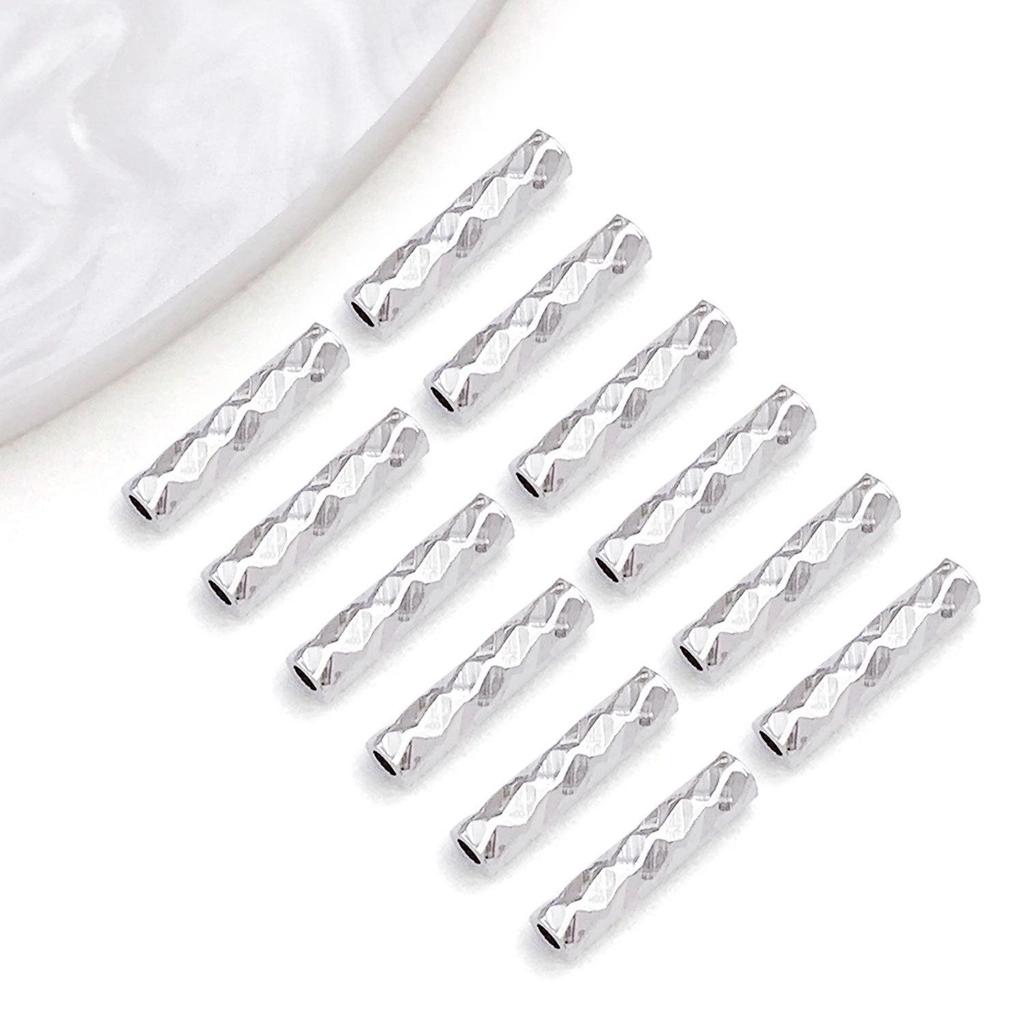 18K Gold-Plated Faceted Starry Tube Beads for DIY Jewelry Making