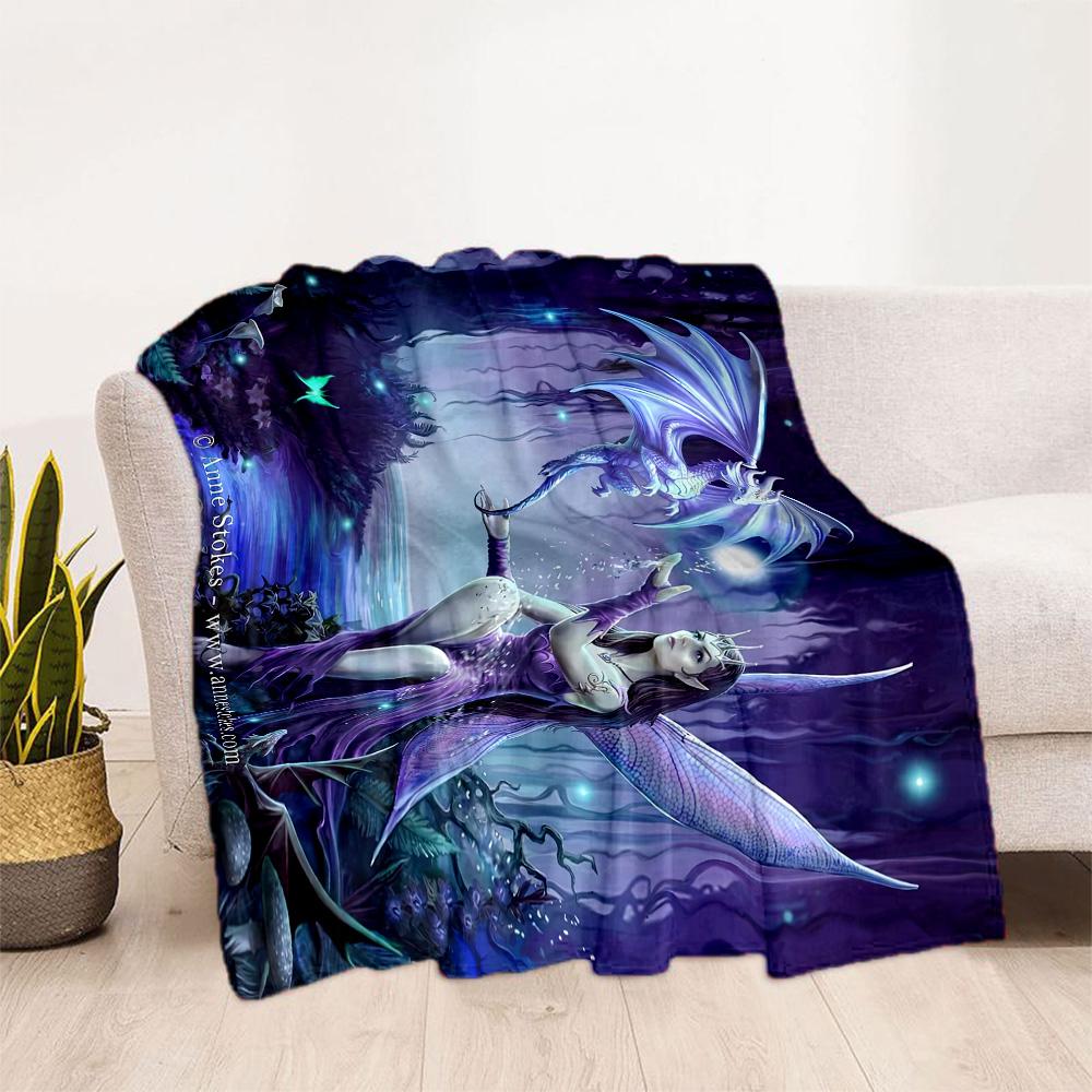 Gothic Style Blanket Comfortable Perfect for Bed Livingroom Sofa for All Seasons Digital Print Suitable for Gifting Relatives and Friends