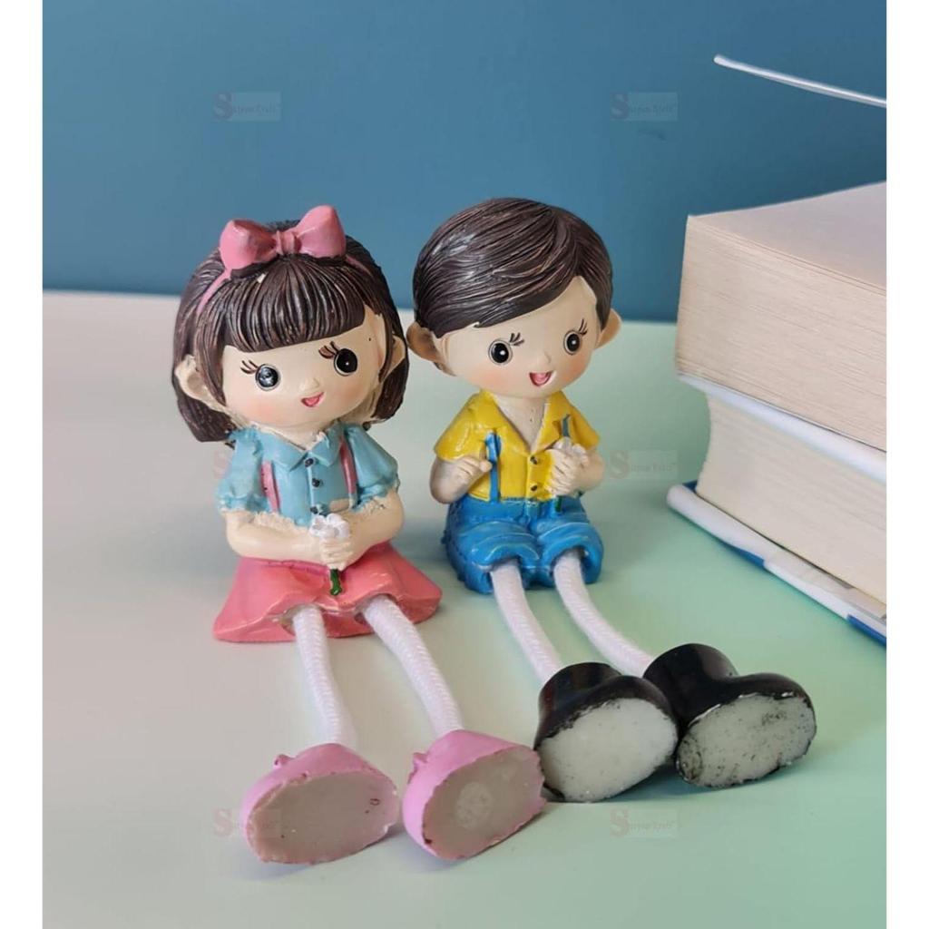 1 Set Hanging Legs Romantic Couple Showpiece | Cute Boy &Girl | Gift for Him/Her, Mother's Day, Home Décor, Living Room