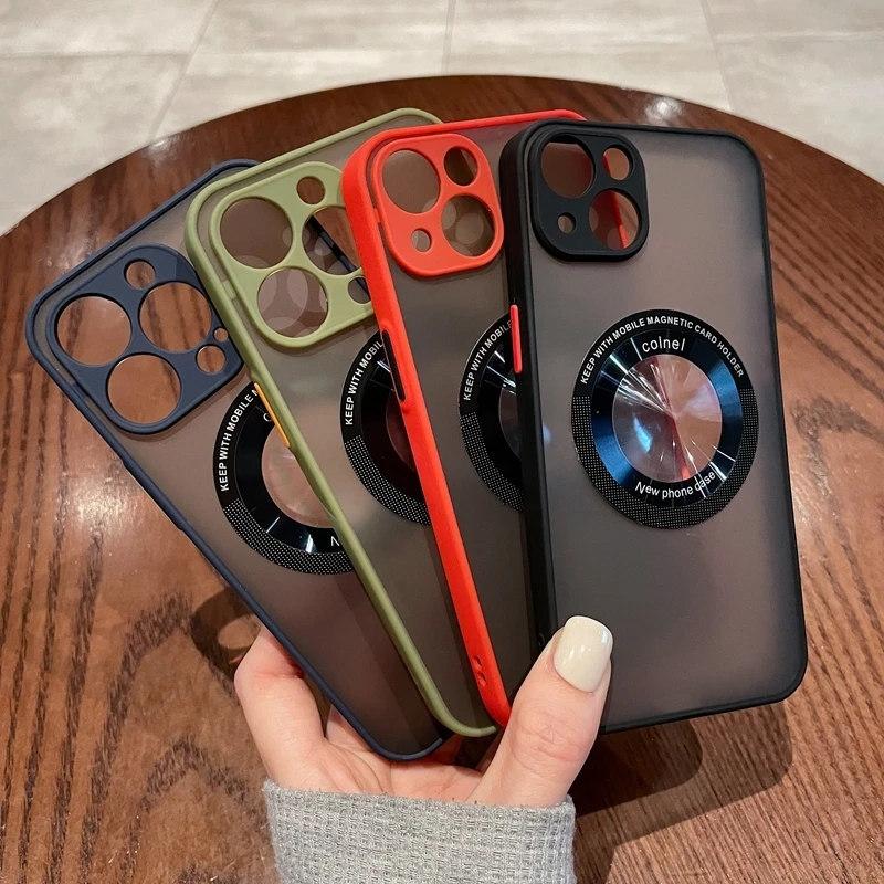 Luxury Matte For Magsafe Magnetic Wireless Charging Case for IPhone 14 13 11 12 Pro Max Plus Shockproof Transparent Cover