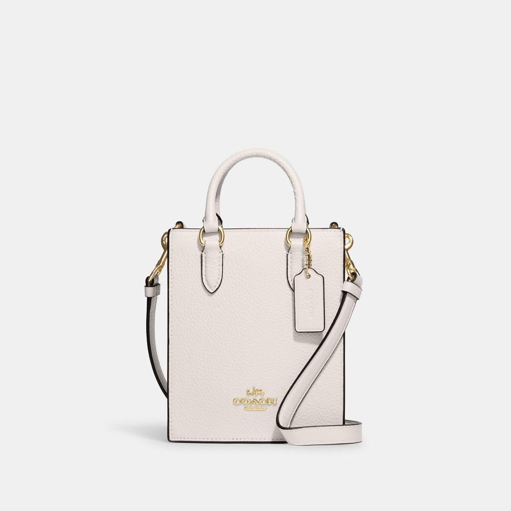 

Мини-сумка Coach North South Mini с золотым мелом