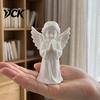3D Printed PLA Art Praying Angel Figurine, White Statue, DIY Paintable Holy Figurine Cherub Sculpture, Christmas Tabletop Home Office Decor, Religious