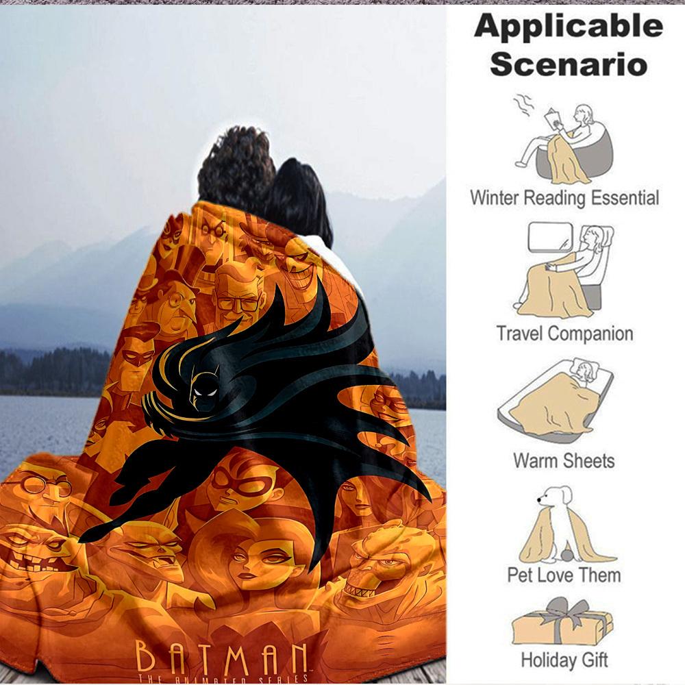 1pc Batman Blanket Lightweight Flannel Throw For Sofa, Bed, Travel, Camping, Livingroom, Office, Couch, Chair, And Bed