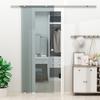 Sliding Frosted Glass Door With Aluminum Rail For Bathroom Kitchen Study Glass 205cm