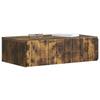 Wall Mounted Side Table Smoked Oak Wood Based Material