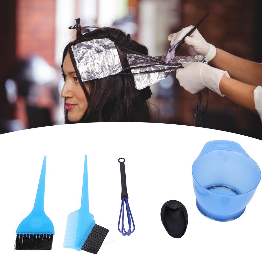 6Pcs/Set Hair Dye Tools ABS Hair Dye Bowl Brush Set for Home DIY Professional Salons