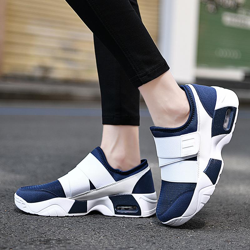 Women's Breathable Mesh Walking Running Shoe Casual Sports Platform Flats Shoe Light Sneakers Vulcanize Shoes Air Cushion Size42