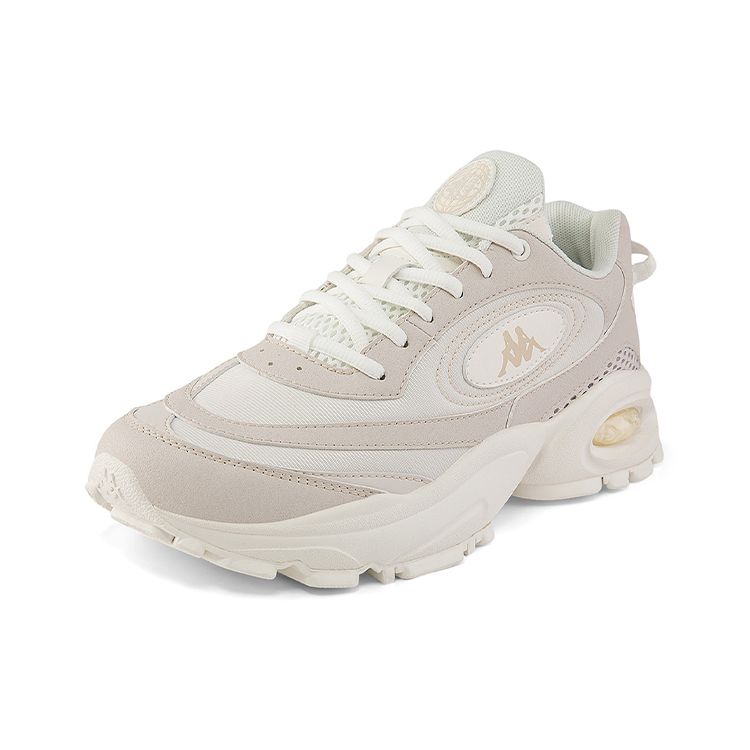 Kappa Mesh Fabric Synthetic Leather Lace-Up Shock Absorbing Wear-Resistant Support Low-Top Casual Shoes Unisex sneakers Gray White K0AY5MM30V-133