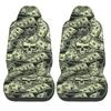 US Bill Dollars Skull Print 2 Pieces Covers Front Car Seat Universal Protector Cushion Cover Saddle Comfort Covers Fit Most Car