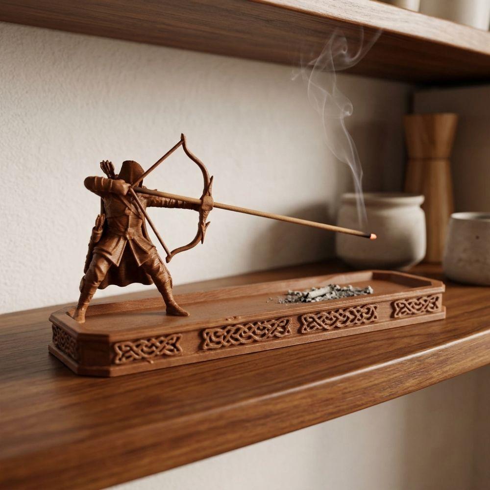 Fantasy Cool Vintage Archer Incense Burner 3D Printed Long Ash Catcher Incense Tray  Home Decor