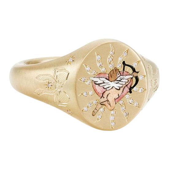Butterfly Heart Pattern Versatile Finger Ring Titanium Steel 1 Pc