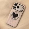 Polka Dots Love Heart Bracket Magnetic Phone Case for iPhone 17 Air 16 15 14 13 12 Mini 11 Pro Max Shockproof Hard Cover