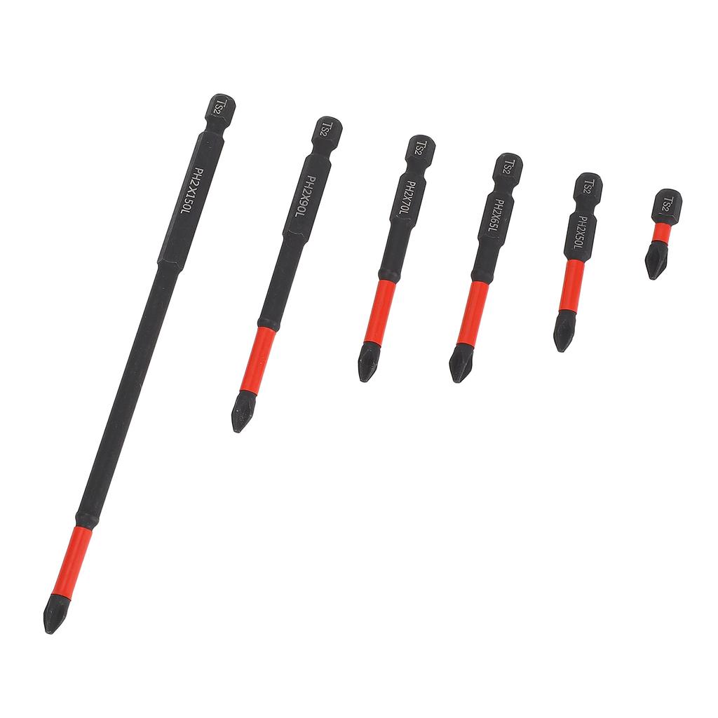 6 Pcs PH Screwdriver Bit Set Strong Magnetic Non Slip Anti Impact 14 Inch Hex Shank Screwdriver