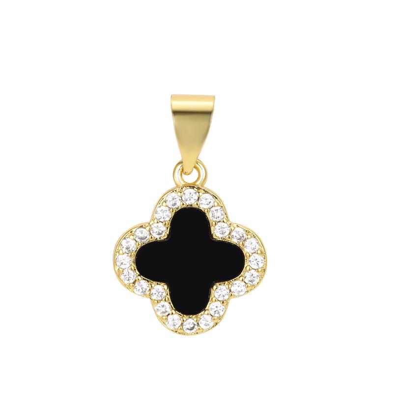 18K Gold-Plated Zircon Four-Leaf Clover Pendant Necklace: Women's Lucky Charm Jewelry Accessory