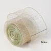 1pcs Christmas Decorations Ribbon Polyester Glitter Wired Ribbon 2.5 Inches Wide 2m Length Wedding Party Decorations