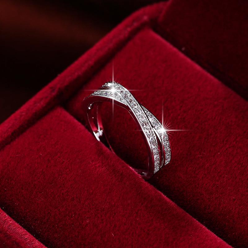 Simple and Personalized X-shaped Copper Ring European and American Popular Jewelry no. 6 белый
