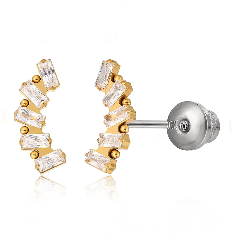 

Limerencia hypoallergenic pure titanium earrings medical use Leaving the second piercing on titanium Compatible with metal allergies screw type