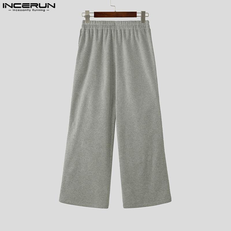 INCERUN Men Elastic Waist Cutout Hollow Long Sport Trousers Sweatpants