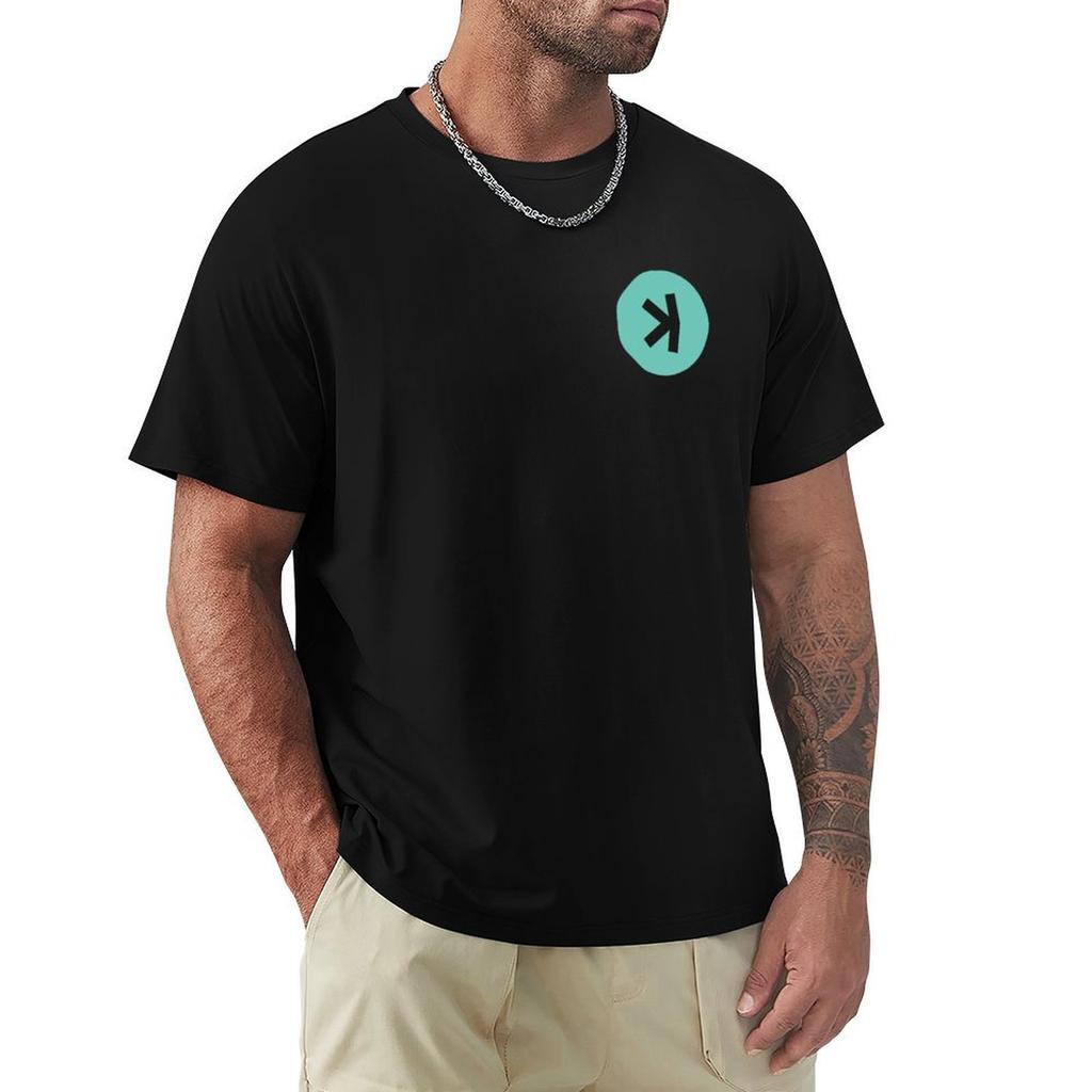 Kaspa KAS Krypto Altcoin - Grüne Ikone Variante 2 T-Shirt Entspannt Lässig Kurzarm Tee