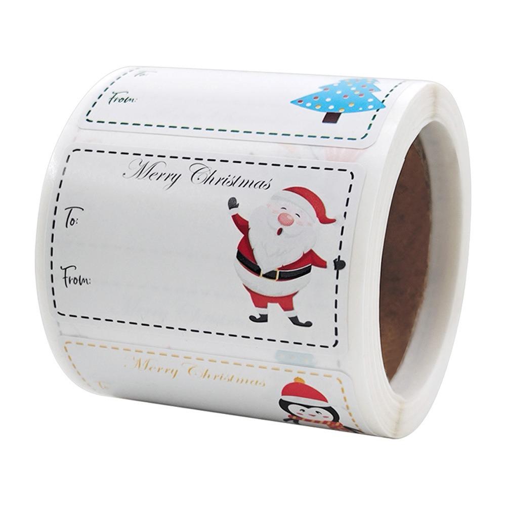 

250 Pcs colorful Christmas Tags Stickers Self Adhesive Gift Sealing Stickers for Xmas Presents E-250pcs