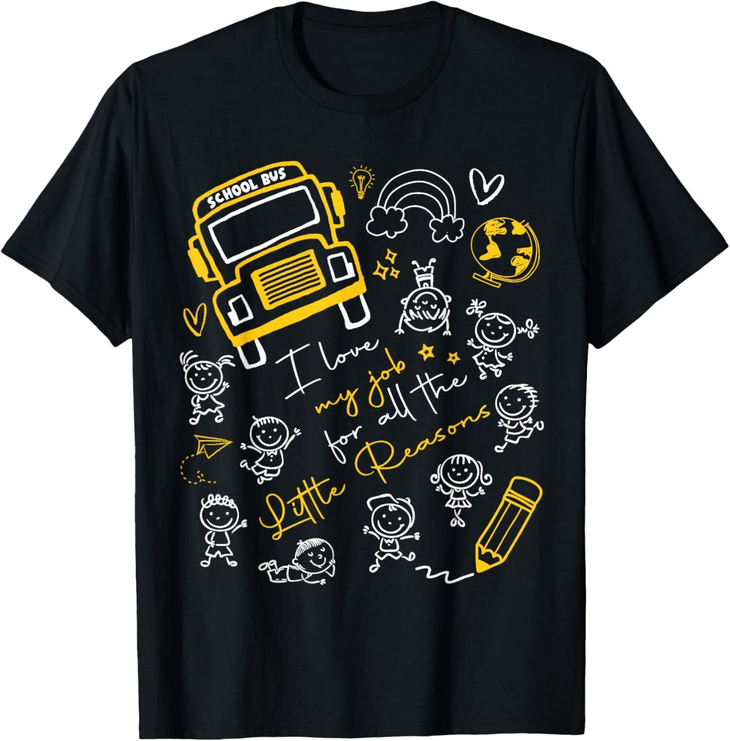 Funny Bus Driver I Love My Job Back to School T-Shirt S разноцветный