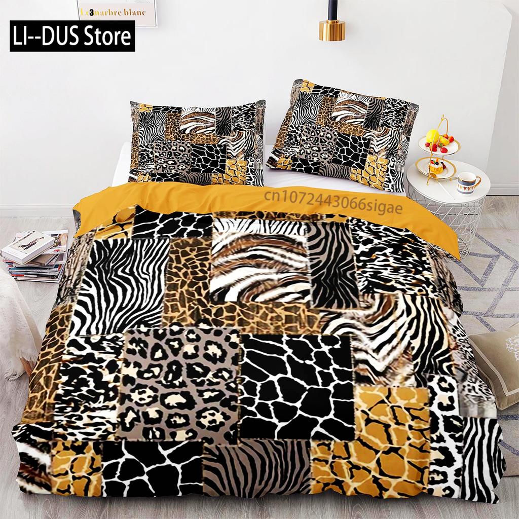 Tiger Bedding Set Single Twin Full Queen King Size Tiger Leopard Bed Set Aldult Kid Bedroom Duvetcover Sets 3D Anime 015