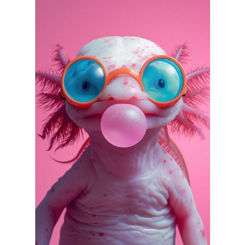 Funny Cute Animals Bubblegum Poster Raccoon Tiger Fox Llama Hamster Canvas Painting Wall Art for Living Room Home Decor