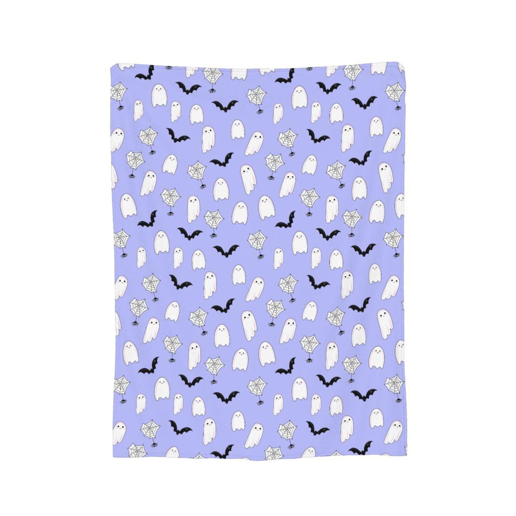 Cartoon Bat Halloween Gothic Blankets Fleece  Winter  Portable Lightweight Thin Throw Blanket for Bed Bedroom Rug Piece