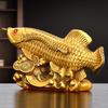 Solid Brass Fish Ornament Ruyi Fish Golden Dragon Fish Wealth Fish Home Living Room Study Office Desktop Decoration Craft