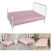 Realistic 1 12 Scale Dollhouses Bed White Finish Includes Mattress and Pillow for Authentics Dollhouses Decoration