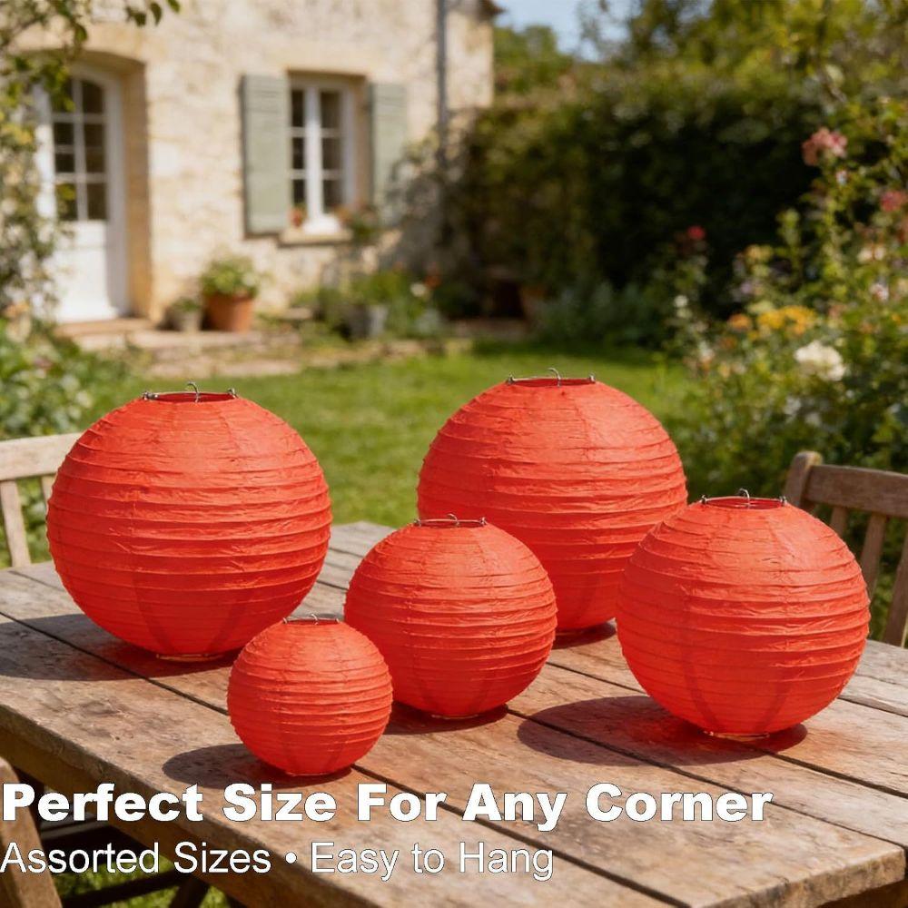 10-40cm Chinese Lanterns Ball Paper Hanging Lanterns Lighting Hanging Round Lantern New Year