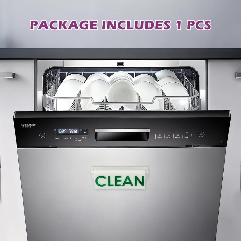 Magicfour Dishwasher Clean Dirty Sign, Adhesive Flip Sign for Dishwashers, Easy to Read for Kitchen Storage and Decoration Accessories (1 Pack)