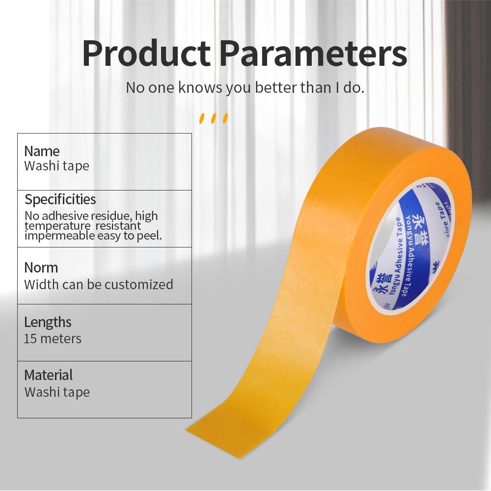 Orange General Purpose Masking Tapes Strong Masking Tape Car Painting No-trace Adhesive Tape Walls Paint Protection Crepe PaperPinstriping Tape 3