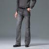 Men's High Waist Stretch Jeans Cassic Design Flared Jeans Men's Gray Jeans