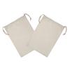 2PCS Household Plain Cotton Storage Bag with Drawstring Laundry Sack Stuff Bag for Travel Home Use