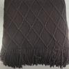 Nordic Knit Throw Blanket Sofa Bed Office Cozy Winter Warm Acrylic Shawl With Fringe